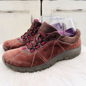 Clarks in Motion Brown Suede Leather Drive Sneakers - Womens Size 6M